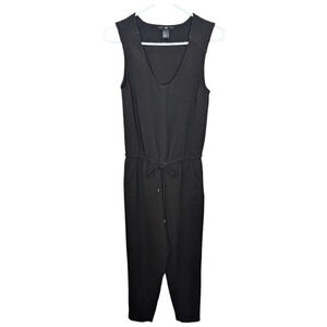 H&M Black Sleeveless V Neck Button Down Pant Romper Jumpsuit Women Canada Size 2